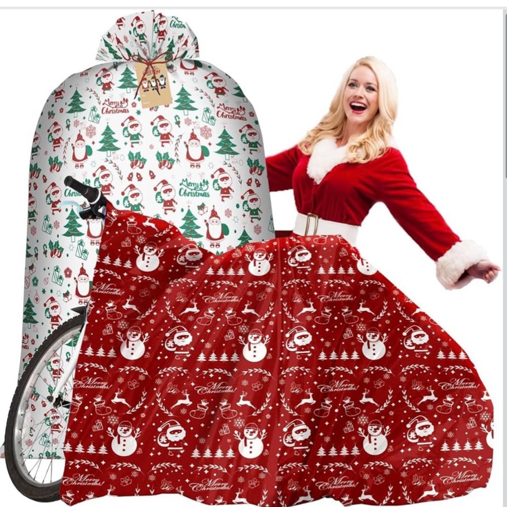 🆕- 2Pcs Jumbo Christmas Gift Bags for Presents, 60×72in Plus Gift Tags
